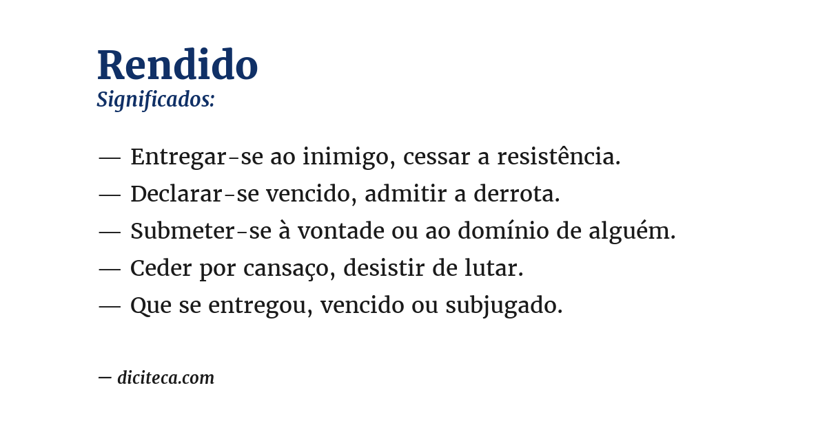 Significado de rendido