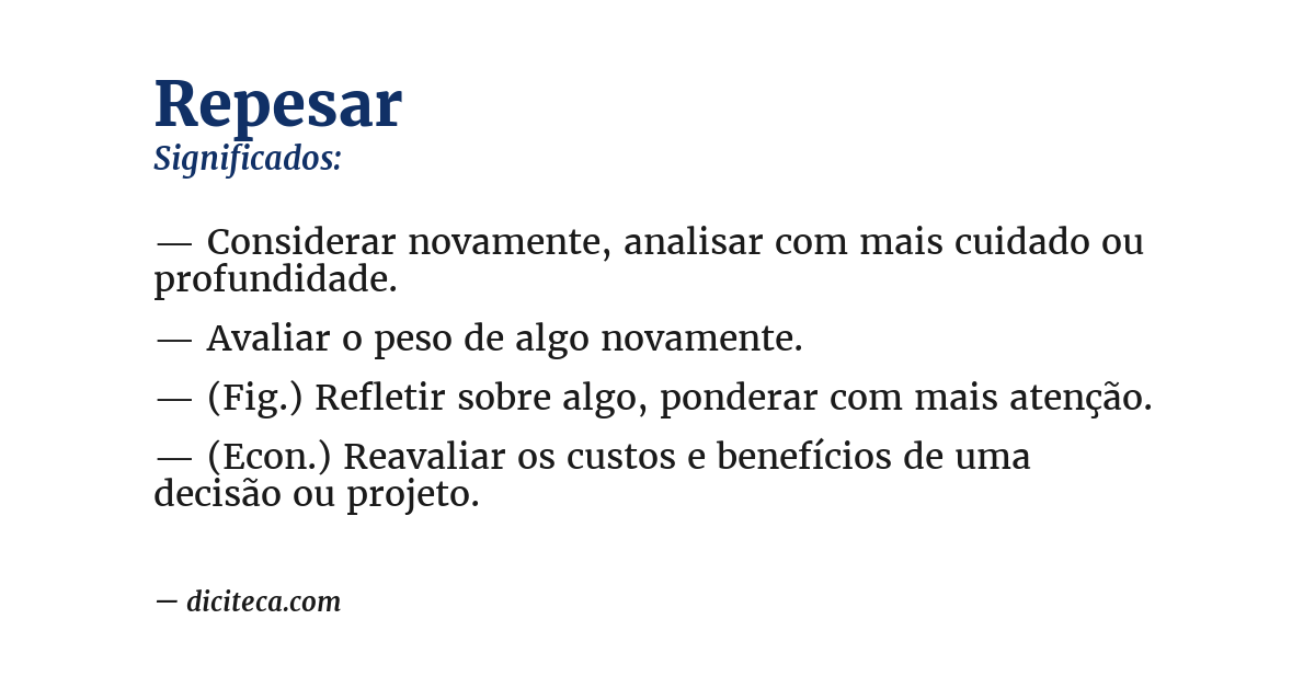 Significado de repesar