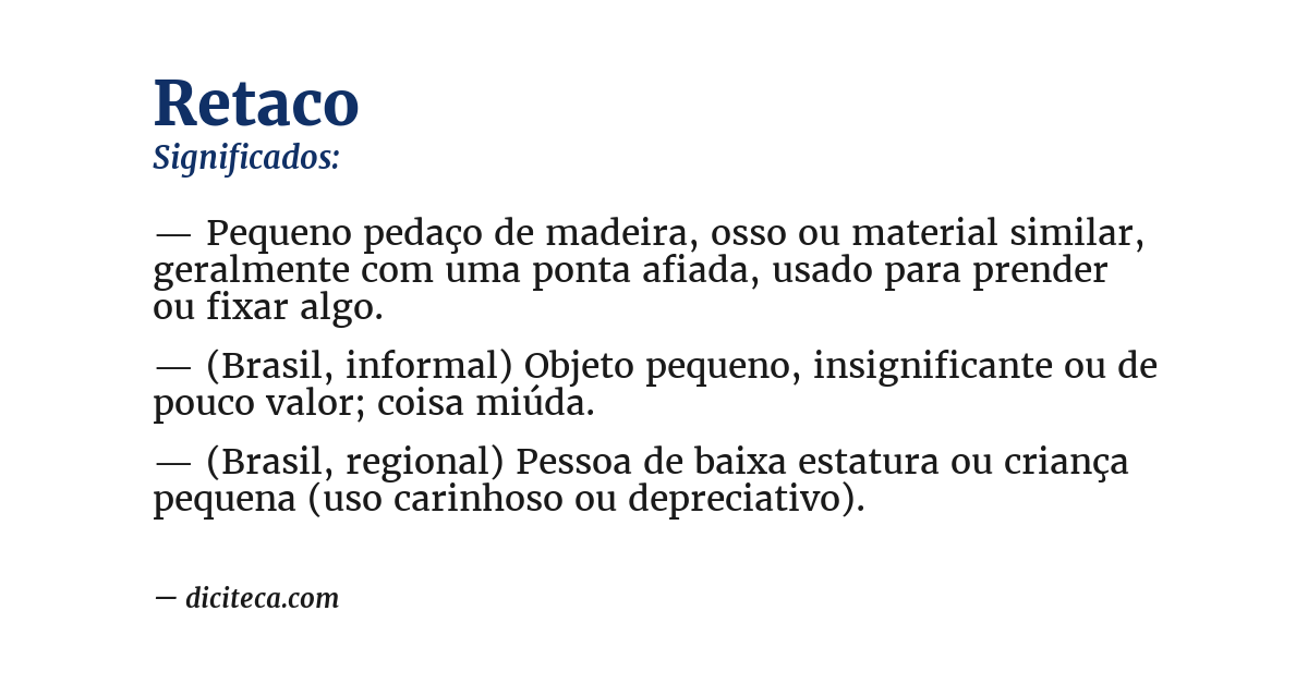 Significado de retaco