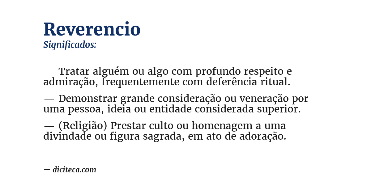 Significado de reverencio
