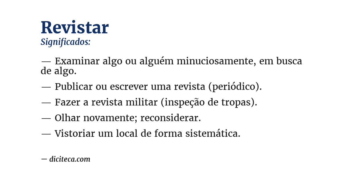 Significado de revistar