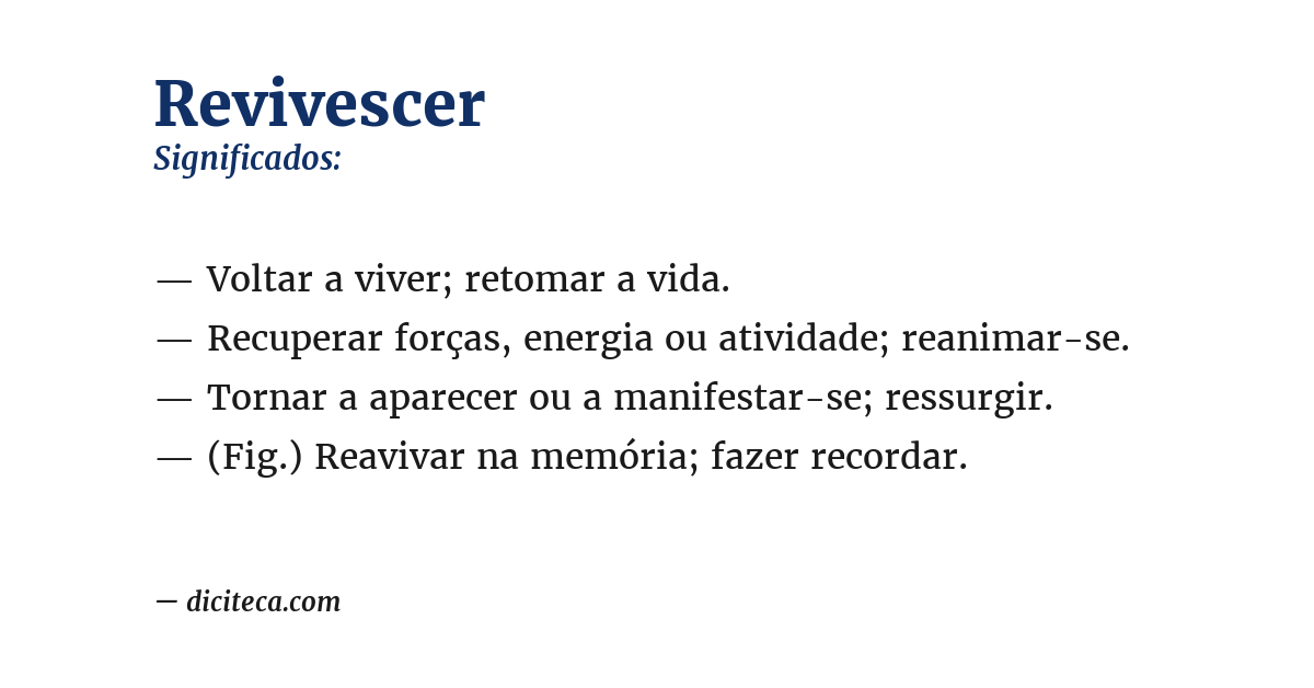 Significado de revivescer