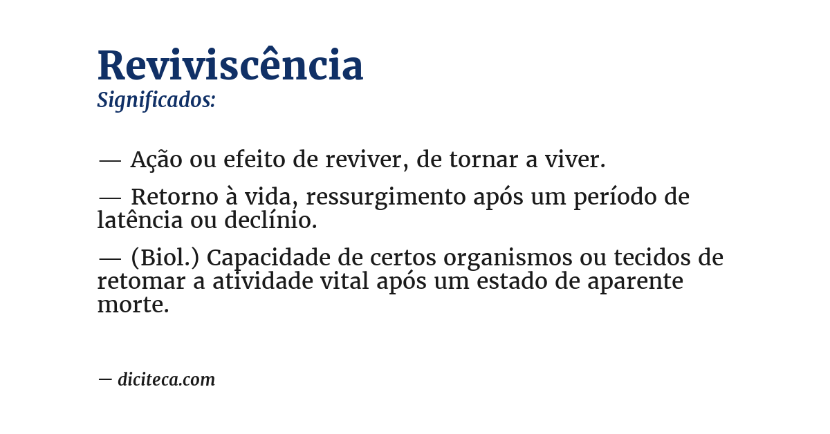 Significado de reviviscência