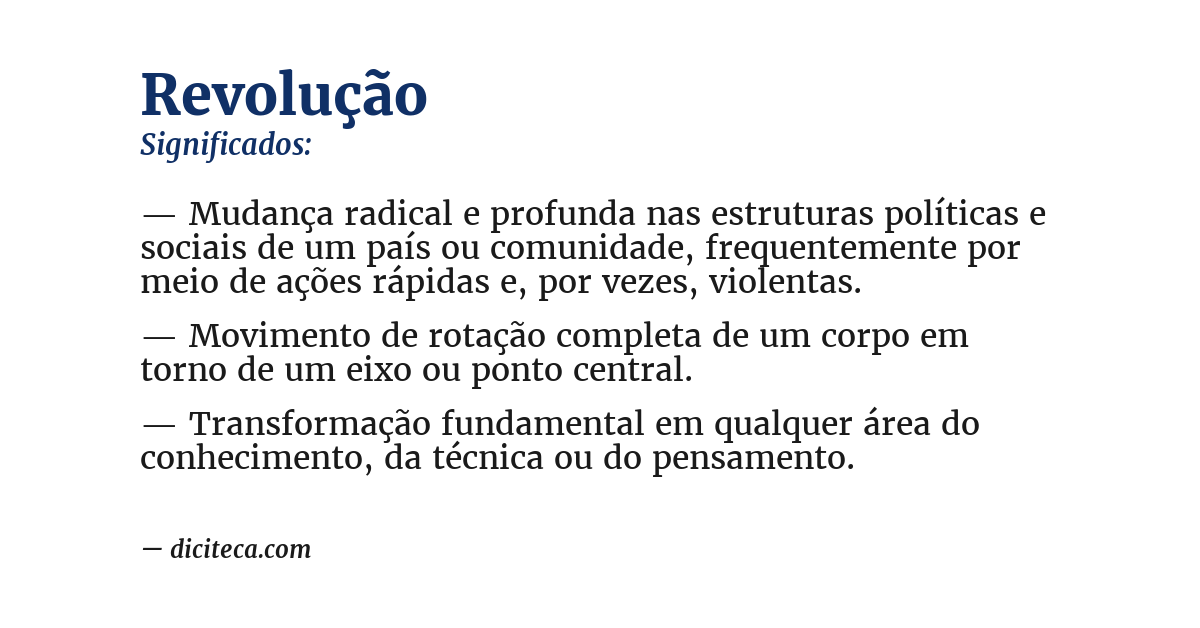 Significado de revolução