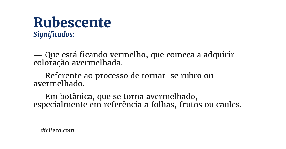 Significado de rubescente