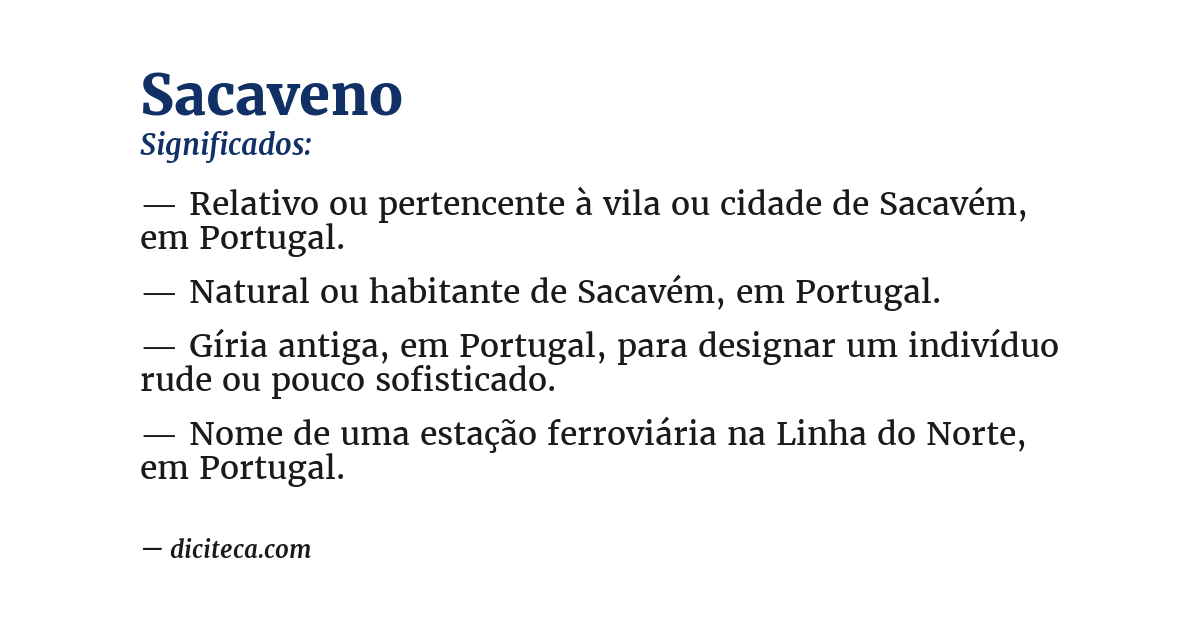 Significado de sacaveno