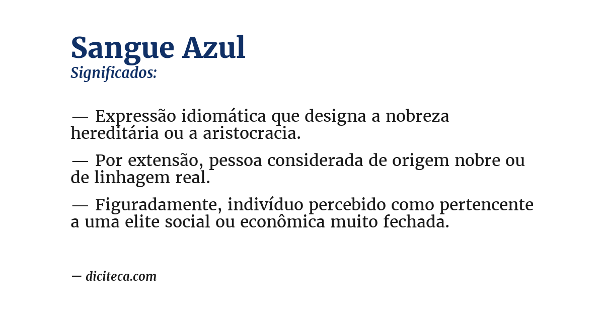 Significado de sangue azul