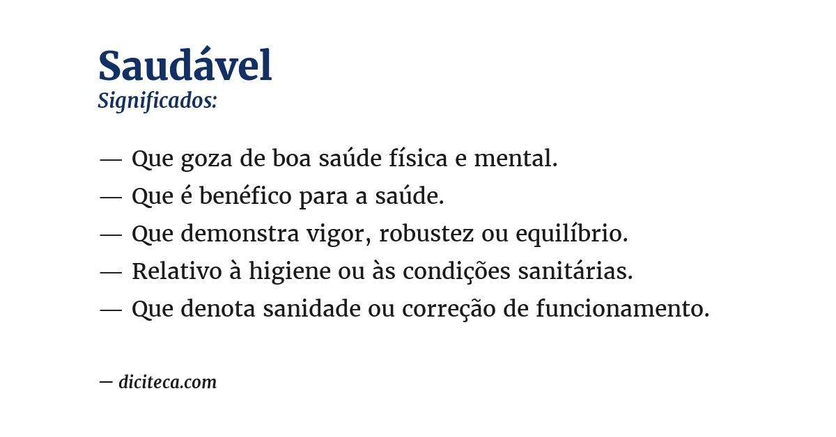 Significado de saudável