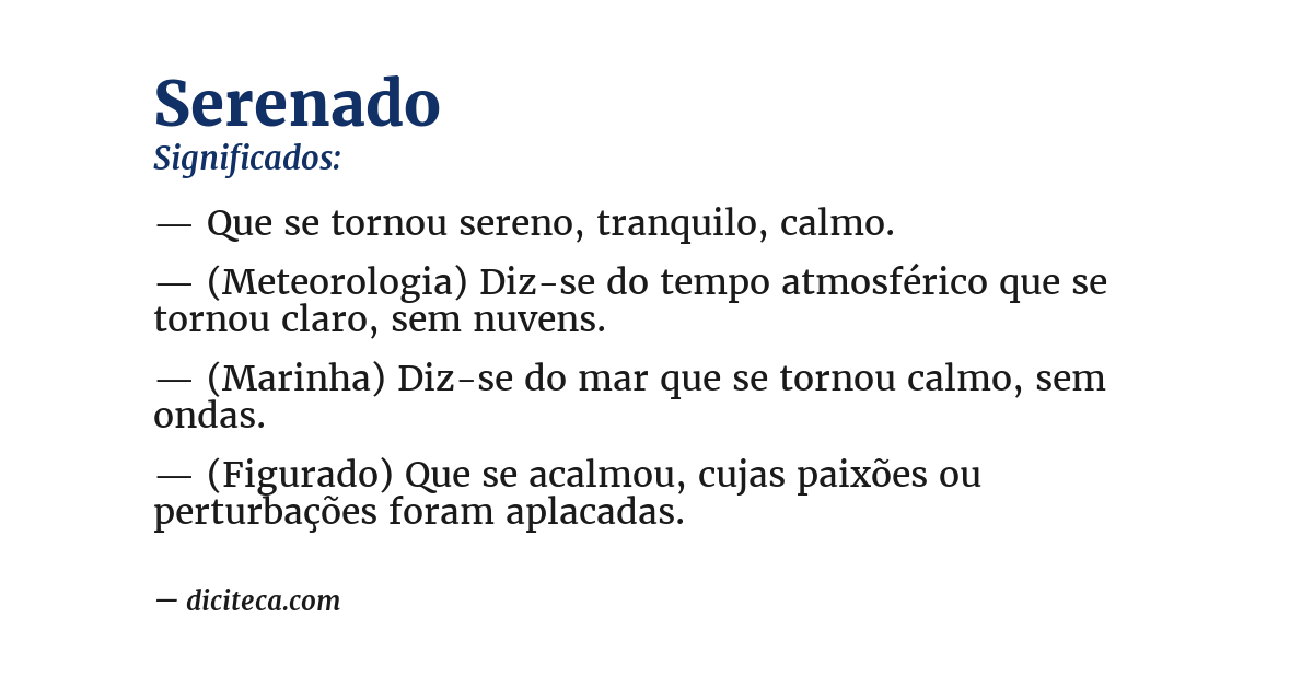 Significado de serenado