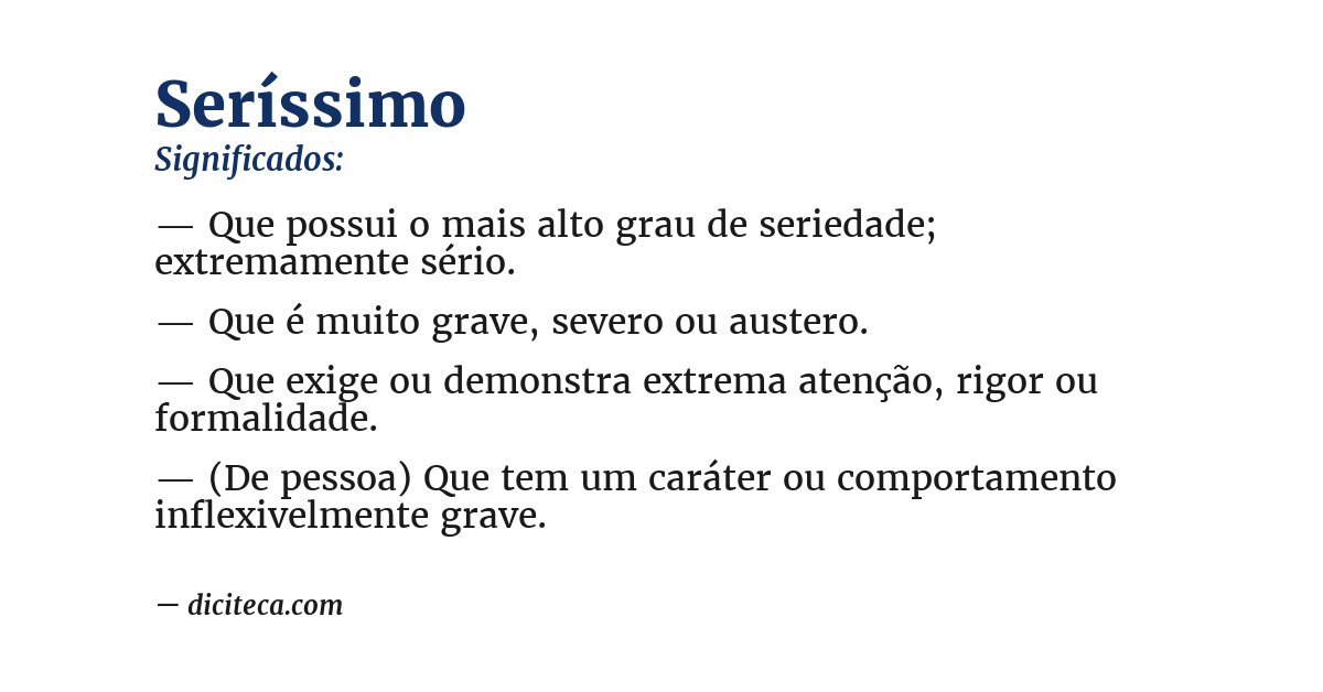 Significado de seríssimo