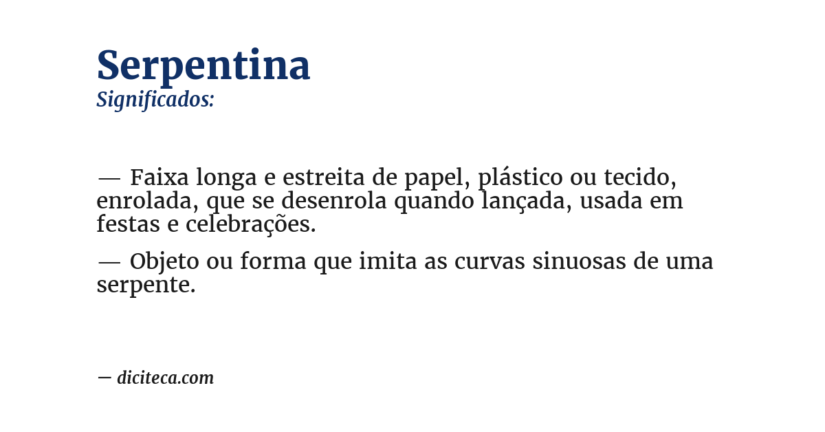 Significado de serpentina