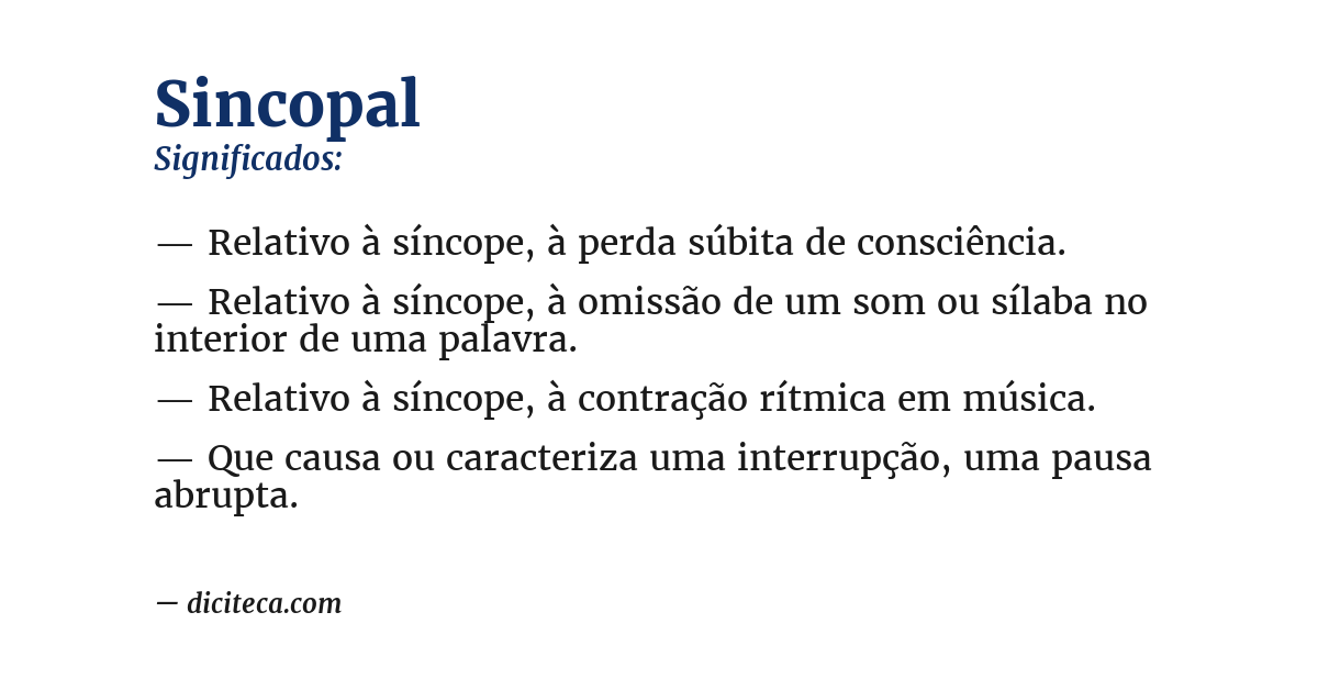 Significado de sincopal