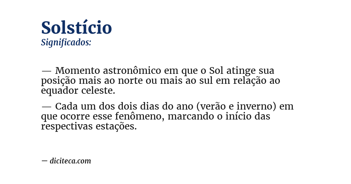Significado de solstício