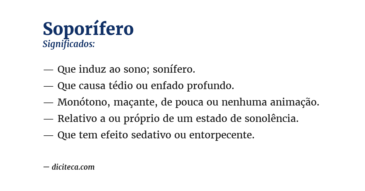 Significado de soporífero