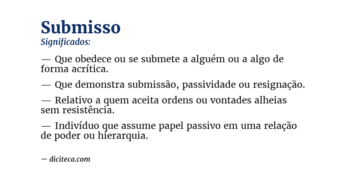 Significado de submisso