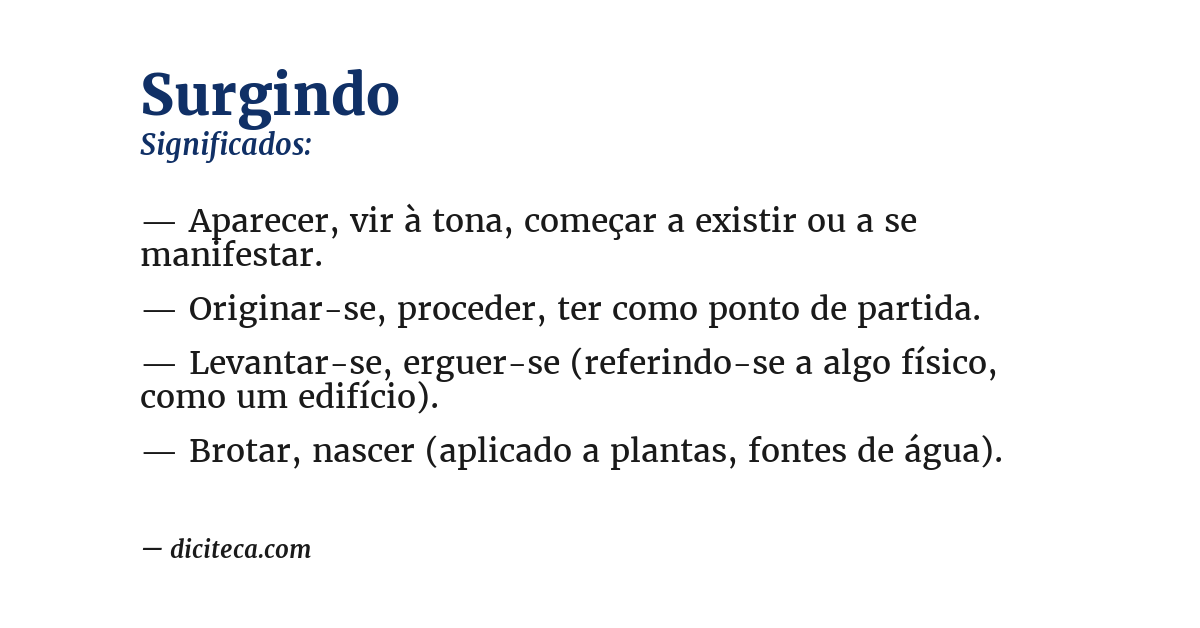 Significado de surgindo