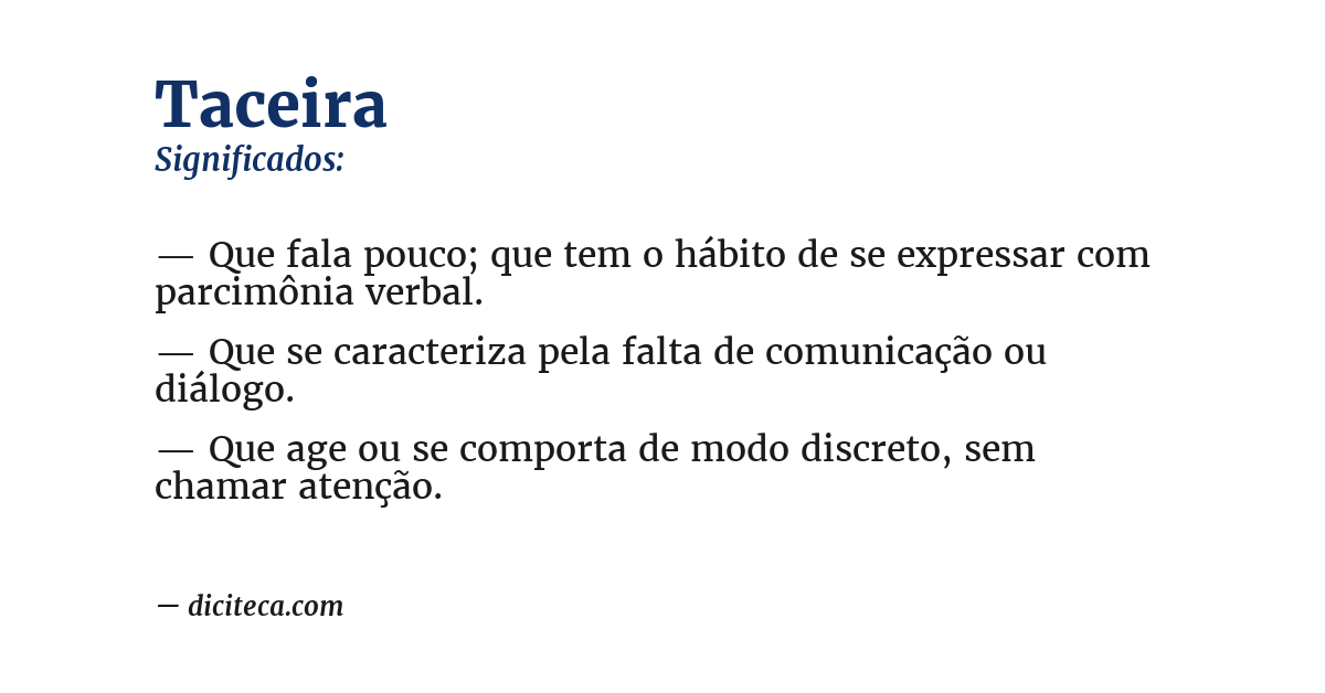 Significado de taceira