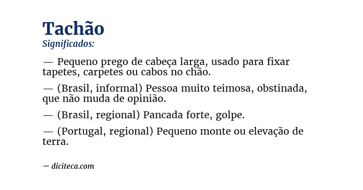 Significado de tachão