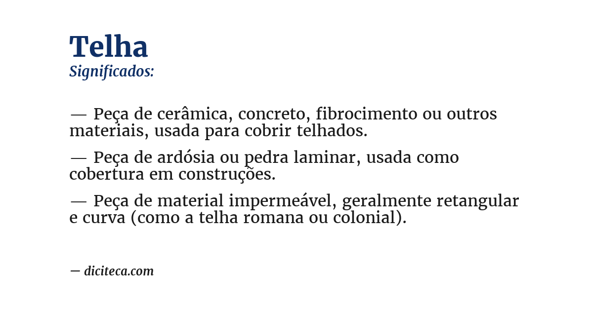 Significado de telha