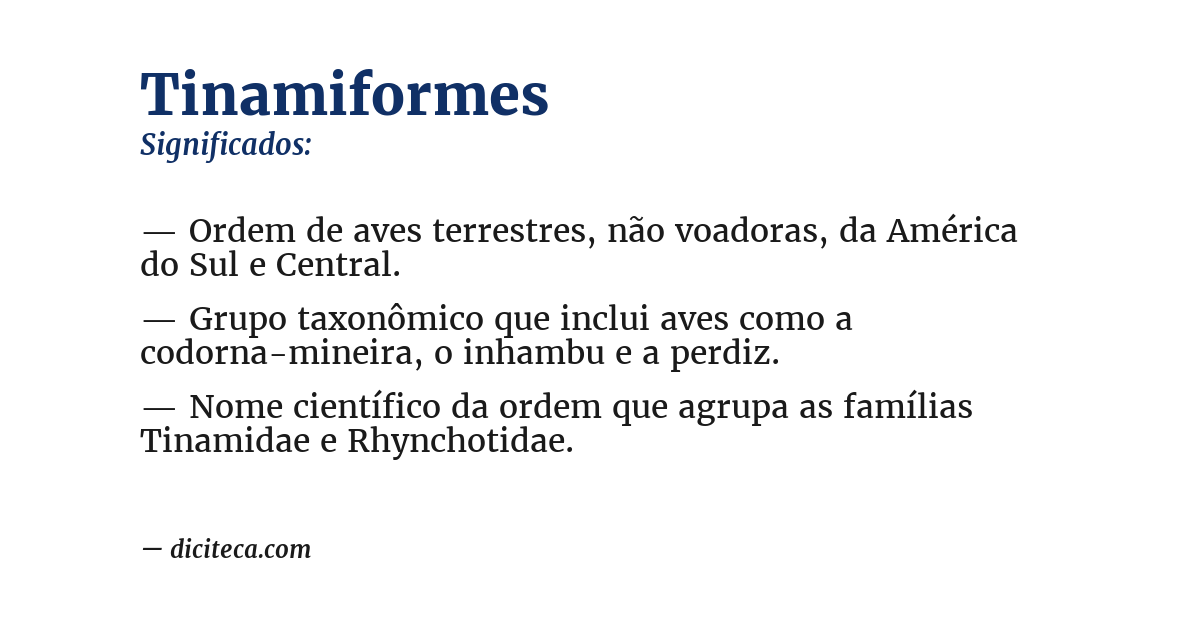 Significado de tinamiformes