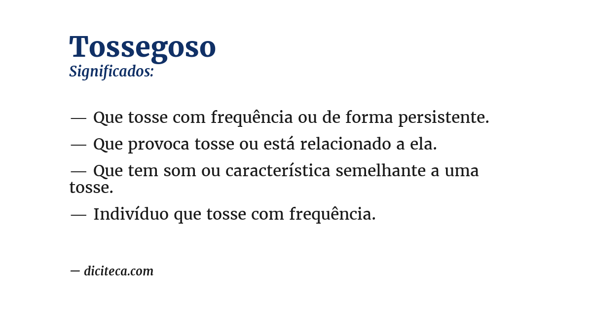 Significado de tossegoso