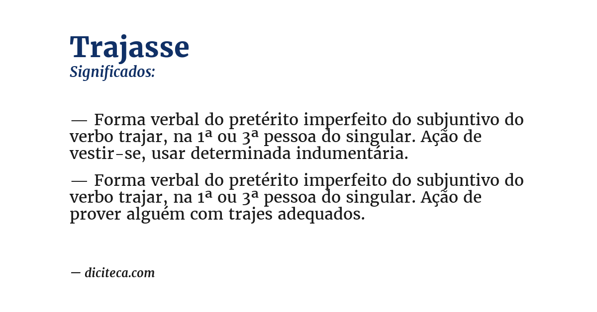 Significado de trajasse