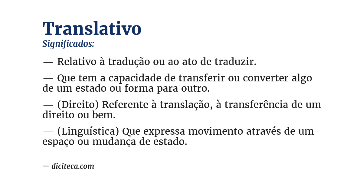 Significado de translativo