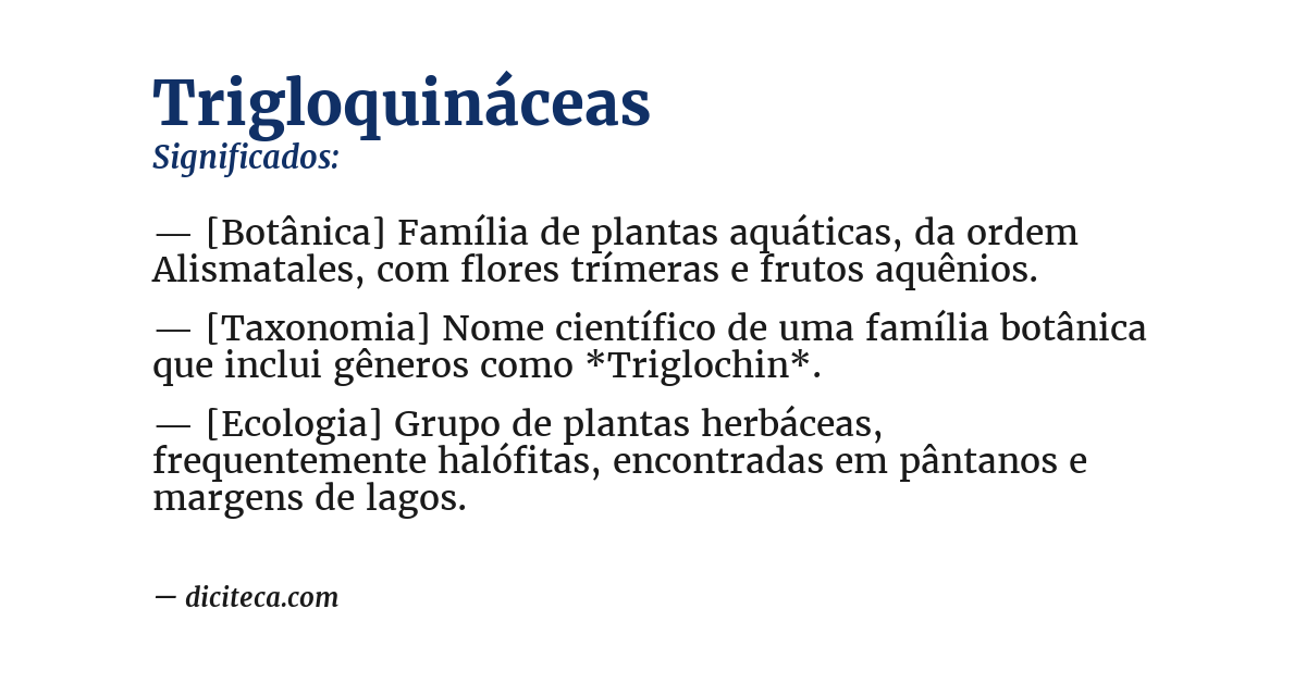 Significado de trigloquináceas