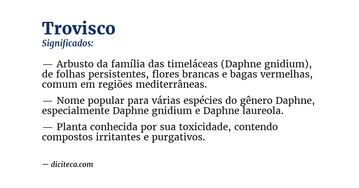 Significado de trovisco