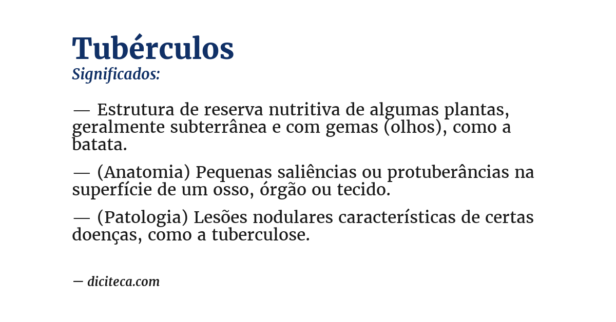 Significado de tubérculos