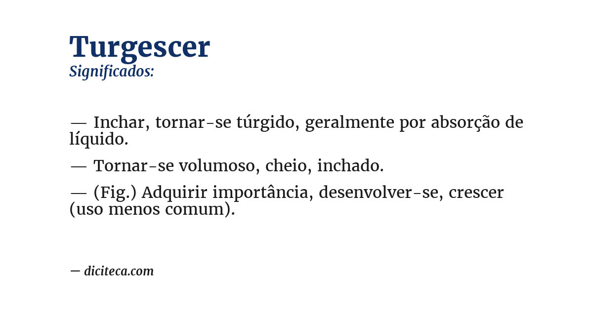 Significado de turgescer