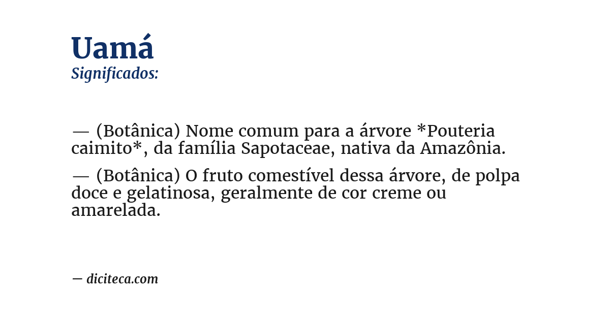 Significado de uamá