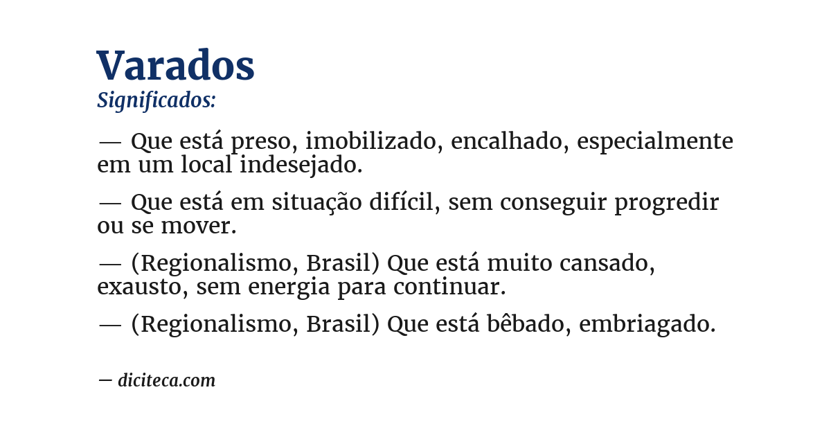 Significado de varados