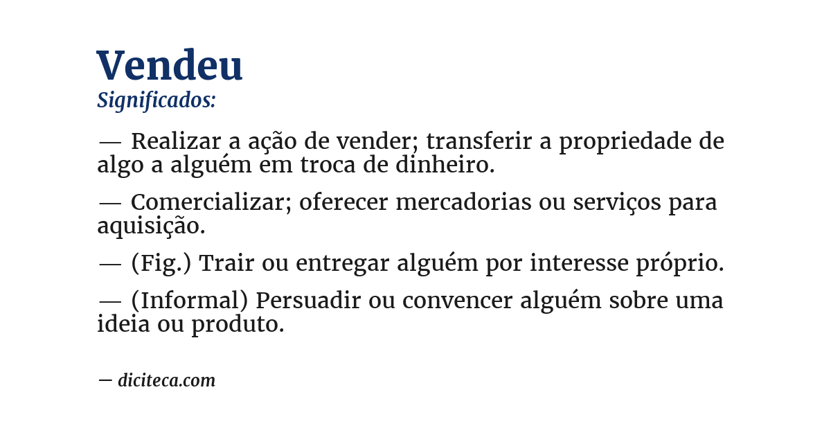 Significado de vendeu