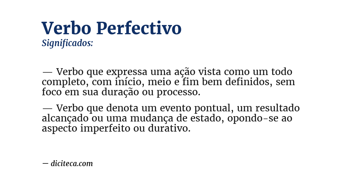 Significado de verbo perfectivo
