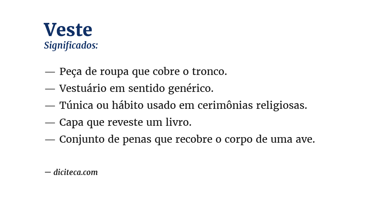 Significado de veste