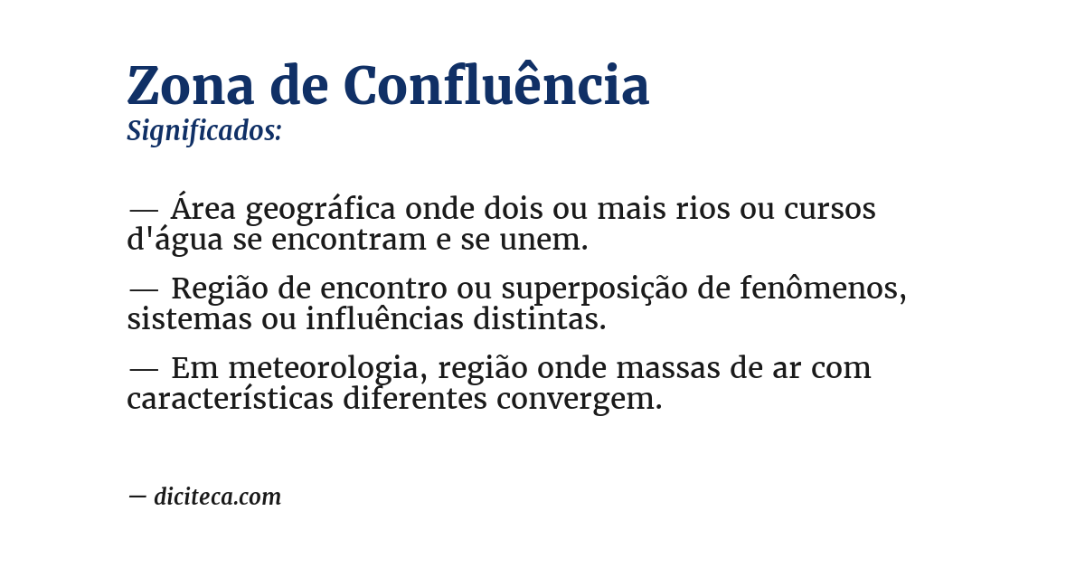 Significado de zona de confluência