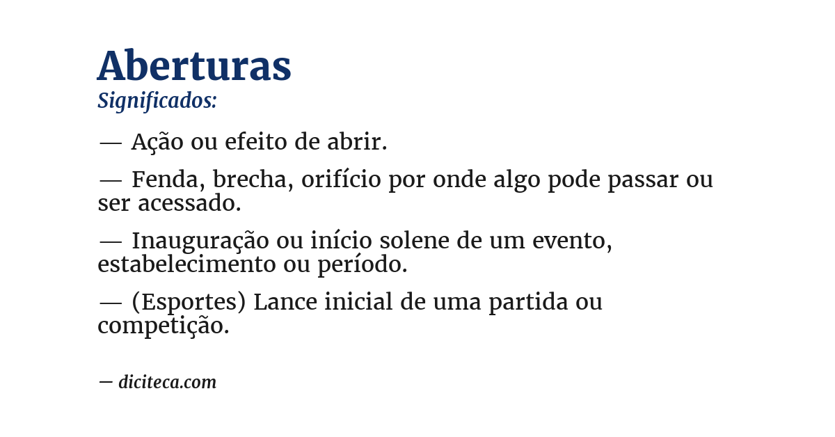 Significado de aberturas