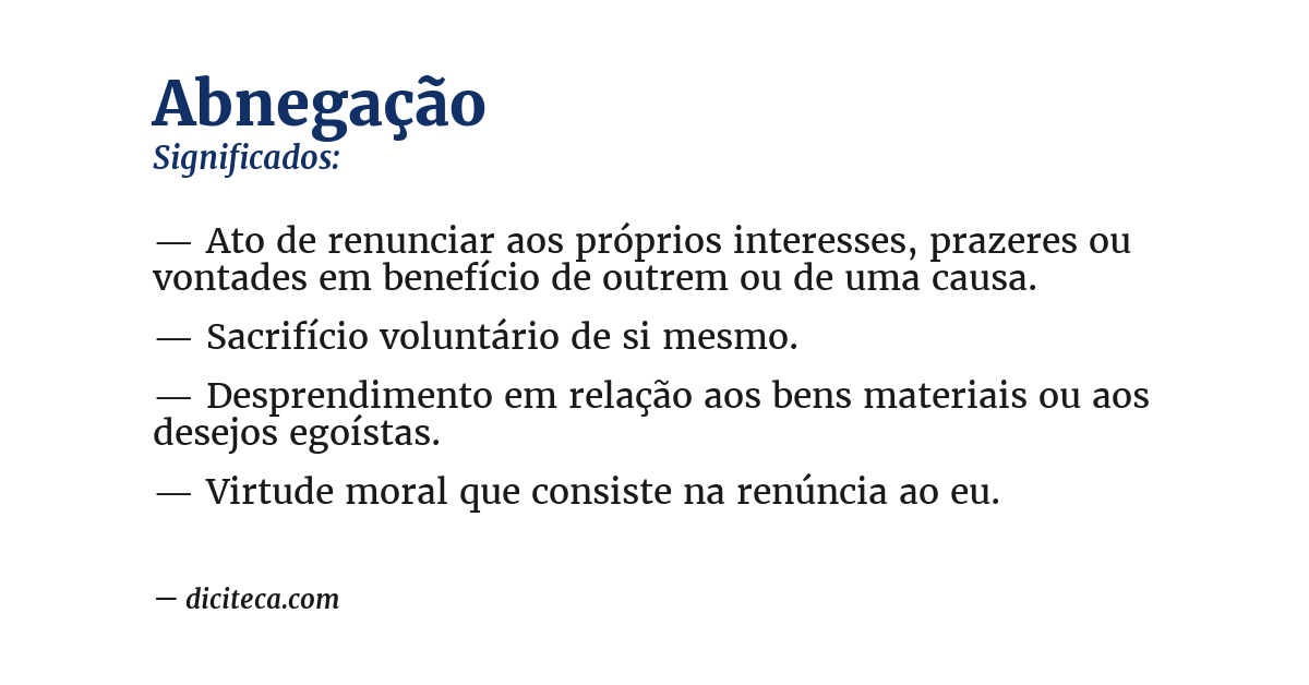 Significado de abnegação