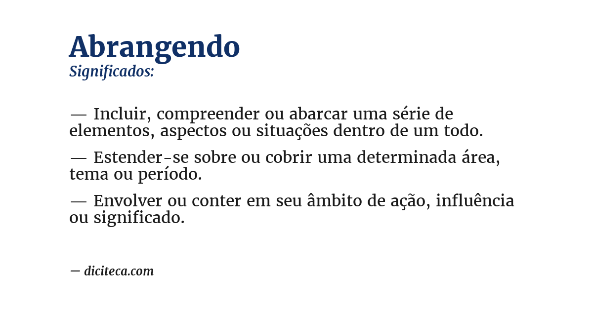 Significado de abrangendo
