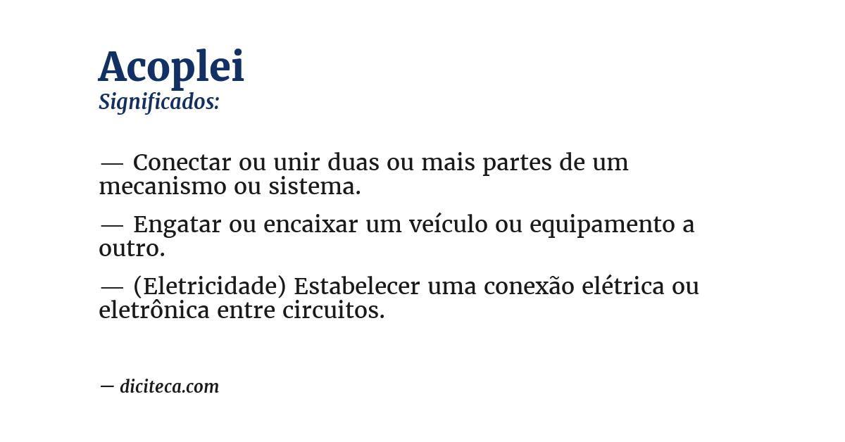 Significado de acoplei