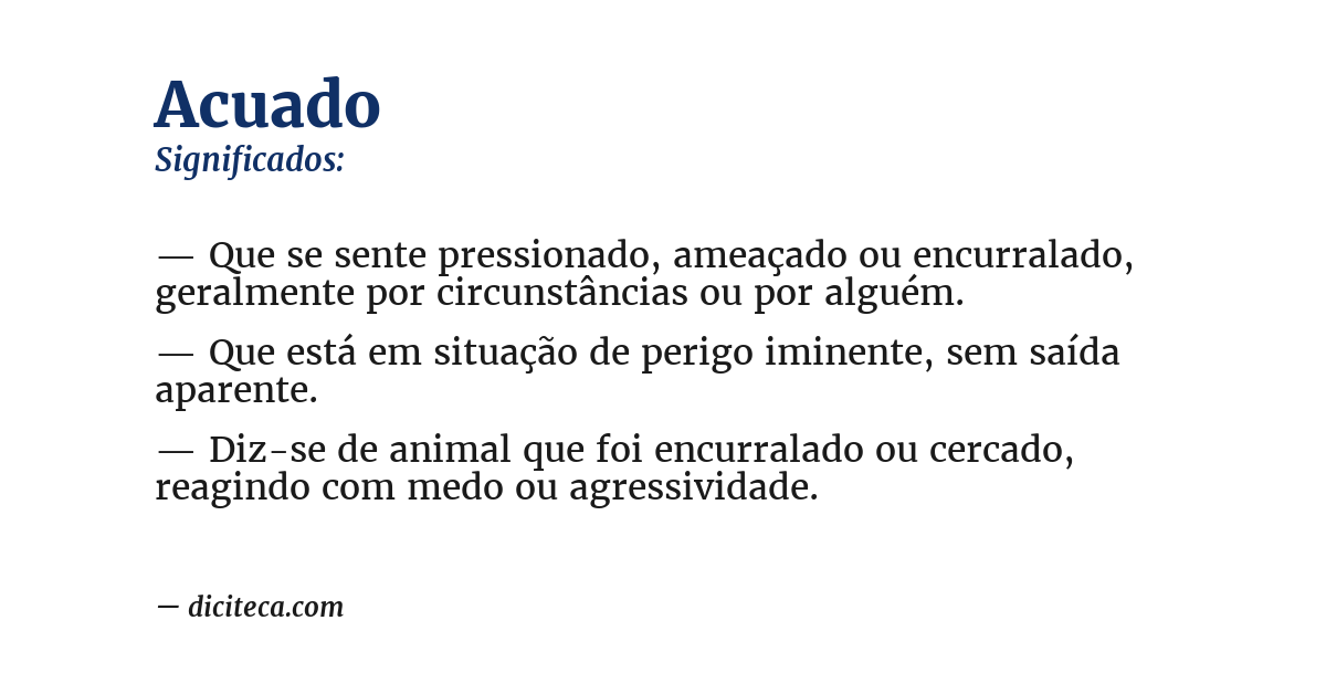 Significado de acuado