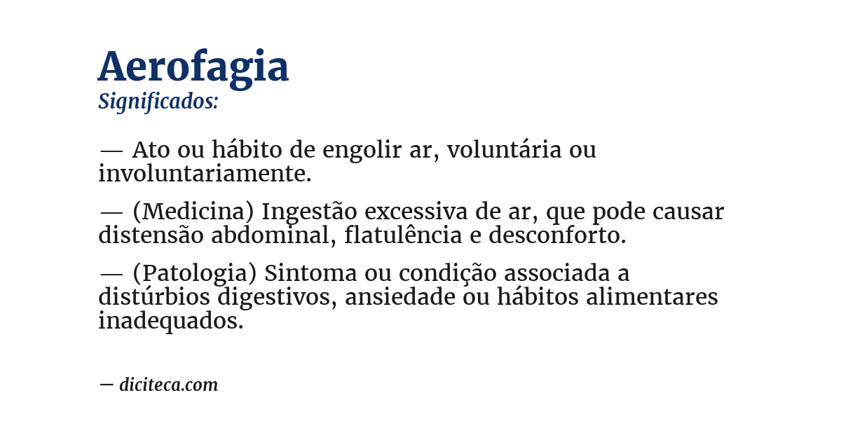 Significado de aerofagia