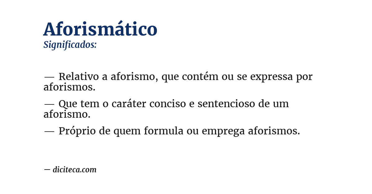 Significado de aforismático