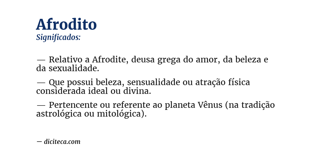 Significado de afrodito