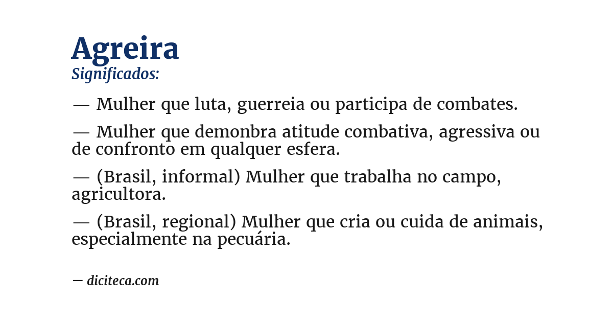 Significado de agreira