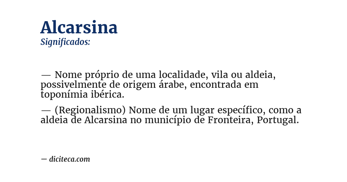 Significado de alcarsina