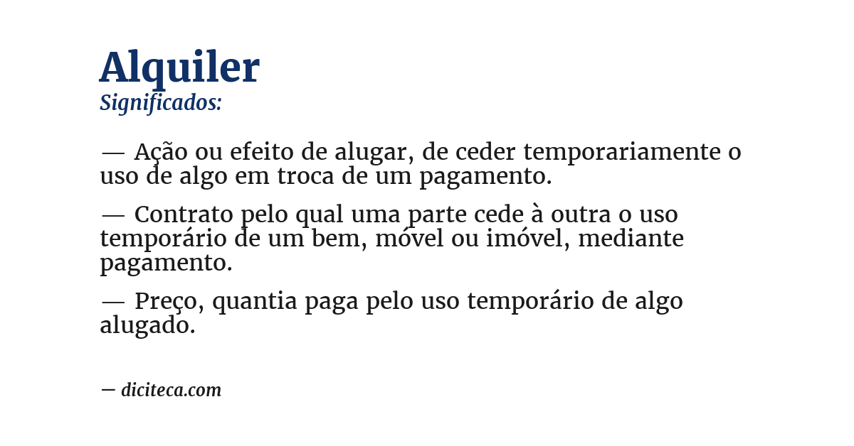 Significado de alquiler