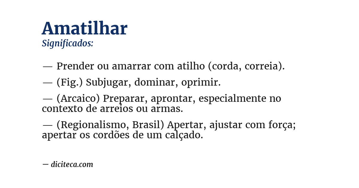 Significado de amatilhar