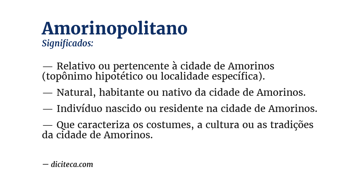 Significado de amorinopolitano